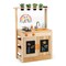 Kids Mud Kitchen Fir Wood Playset with Planting Pots and Blackboards-Natural